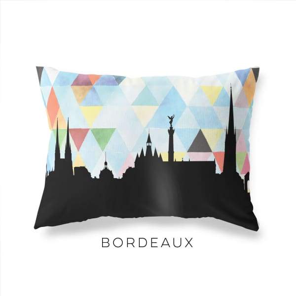 Bordeaux France geometric skyline - Pillow | Lumbar / LightSkyBlue - Geometric Skyline