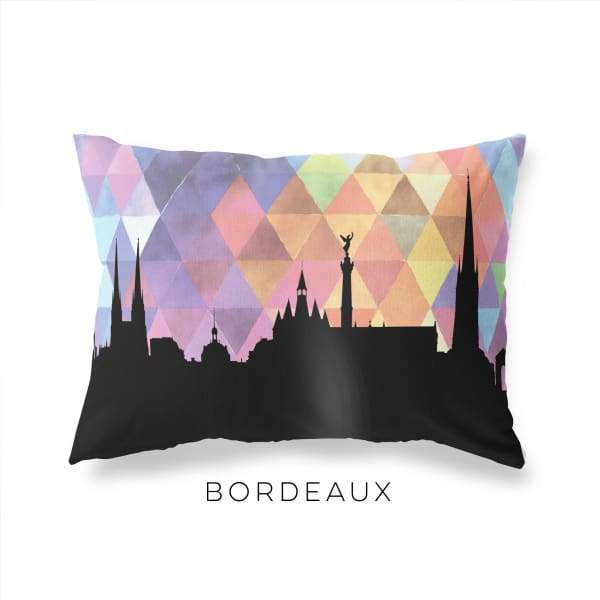 Bordeaux France geometric skyline - Pillow | Lumbar / RebeccaPurple - Geometric Skyline