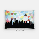 Boston Massachusetts geometric skyline - Pillow | Lumbar / LightSkyBlue - Geometric Skyline
