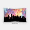 Boston Massachusetts geometric skyline - Pillow | Lumbar / RebeccaPurple - Geometric Skyline