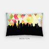 Boston Massachusetts geometric skyline - Pillow | Lumbar / Yellow - Geometric Skyline