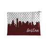 Boston Massachusetts polka dot skyline - Pillow | Lumbar / Maroon - Polka Dot Skyline