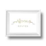 Boston Massachusetts Skyline in gold foil - 8x10 - Gold Foil Print