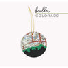 Boulder Colorado city skyline with vintage Boulder map - City Map Skyline