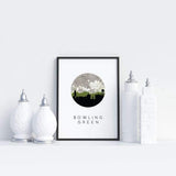 Bowling Green Kentucky city skyline with vintage Bowling Green map - City Map Skyline
