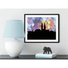 Bremen Germany geometric skyline - 5x7 Unframed Print / RebeccaPurple - Geometric Skyline