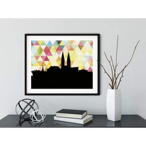 Bremen Germany geometric skyline - 5x7 Unframed Print / Yellow - Geometric Skyline