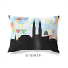 Bremen Germany geometric skyline - Pillow | Lumbar / LightSkyBlue - Geometric Skyline
