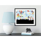 Brisbane Australia geometric skyline - 5x7 Unframed Print / LightSkyBlue - Geometric Skyline