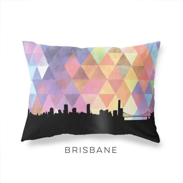 Brisbane Australia geometric skyline - Pillow | Lumbar / RebeccaPurple - Geometric Skyline