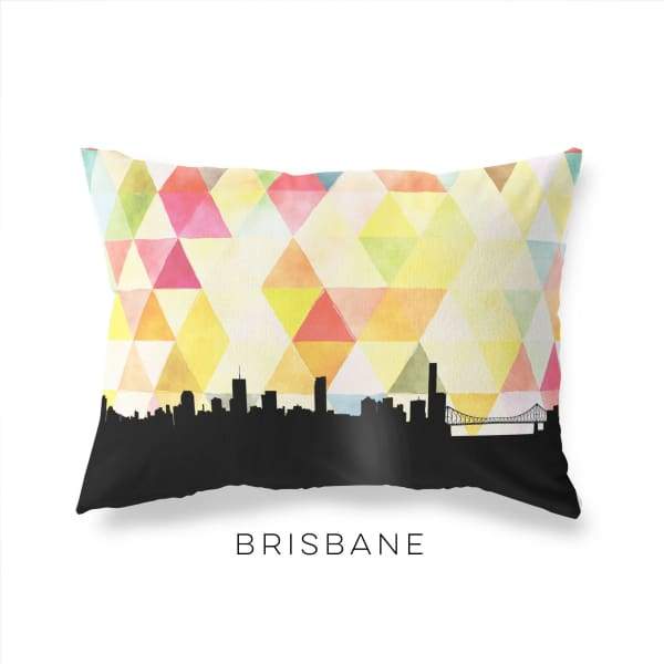Brisbane Australia geometric skyline - Pillow | Lumbar / Yellow - Geometric Skyline