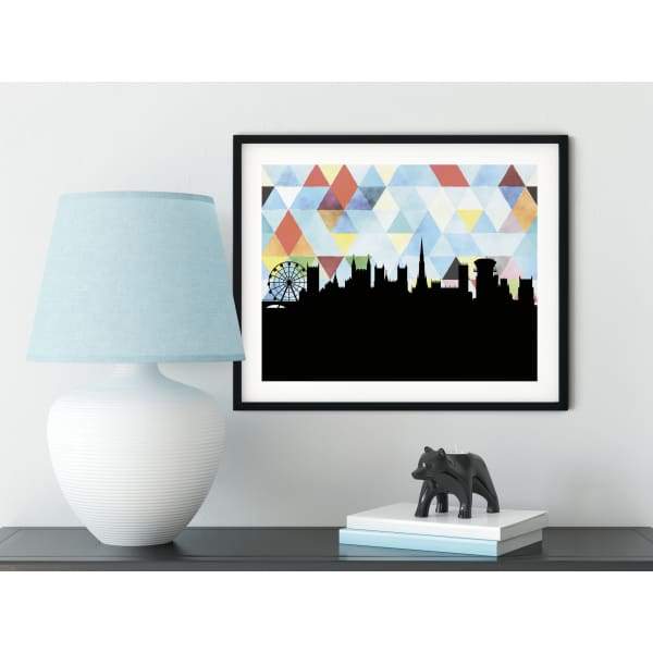 Bristol England geometric skyline - 5x7 Unframed Print / LightSkyBlue - Geometric Skyline