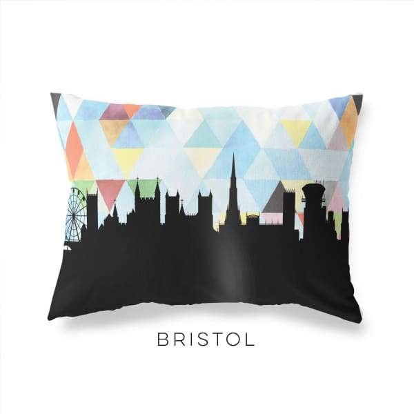 Bristol England geometric skyline - Pillow | Lumbar / LightSkyBlue - Geometric Skyline