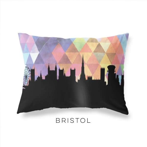 Bristol England geometric skyline - Pillow | Lumbar / RebeccaPurple - Geometric Skyline