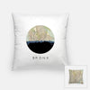 Bronx New York city skyline with vintage Bronx map - Pillow | Square - City Map Skyline
