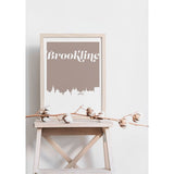 Brookline Massachusetts retro inspired city skyline - 5x7 Unframed Print / Tan - Retro Skyline