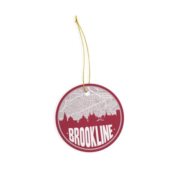 Brookline Massachusetts skyline and city map design | in multiple colors - City Road Maps