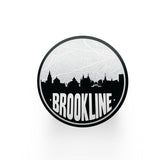 Brookline Massachusetts skyline and city map design | in multiple colors - Coasters | Set of 2 / Black - City Road Maps