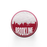 Brookline Massachusetts skyline and city map design | in multiple colors - Coasters | Set of 2 / Maroon - City Road Maps