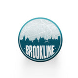 Brookline Massachusetts skyline and city map design | in multiple colors - Coasters | Set of 2 / Teal - City Road Maps