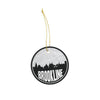 Brookline Massachusetts skyline and city map design | in multiple colors - Ornament / Black - City Road Maps