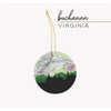Buchanan Virginia city skyline with vintage Buchanan Virginia map - Ornament - City Map Skyline