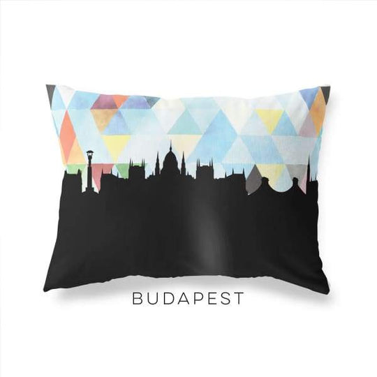 Budapest Hungary geometric skyline - Pillow | Lumbar / LightSkyBlue - Geometric Skyline
