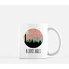 Buenos Aires Argentina city skyline with vintage Buenos Aires map - Mug | 11 oz - City Map Skyline