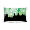 Buenos Aires Argentina geometric skyline - Pillow | Lumbar / Green - Geometric Skyline