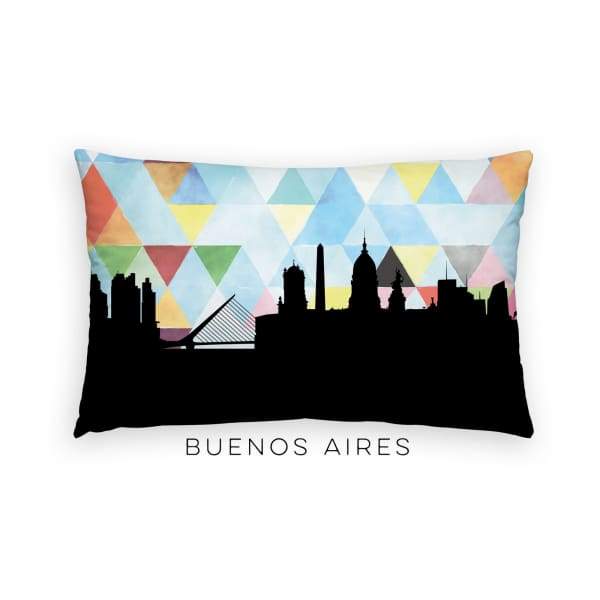 Buenos Aires Argentina geometric skyline - Pillow | Lumbar / LightSkyBlue - Geometric Skyline