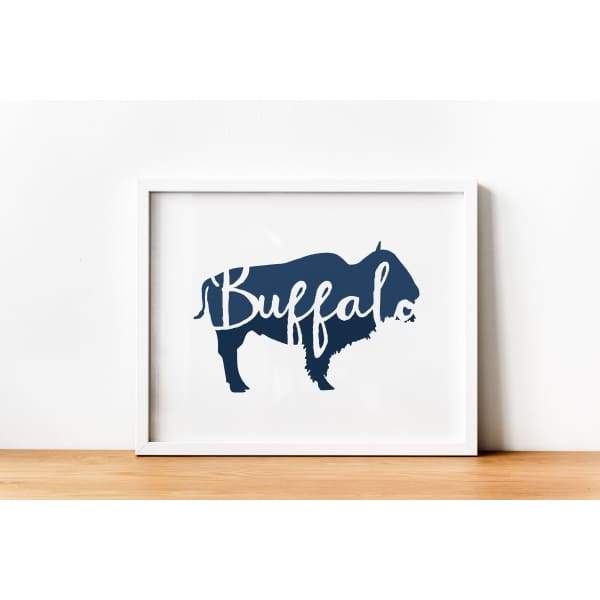 Buffalo New York buffalo - 5x7 Unframed Print / SteelBlue - City Map Skyline