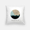 Buffalo New York city skyline with vintage Buffalo map - Pillow | Square - City Map Skyline