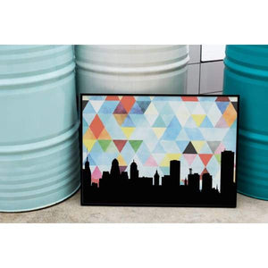 Buffalo New York geometric skyline - 5x7 Unframed Print / LightSkyBlue - Geometric Skyline