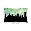 Buffalo New York geometric skyline - Pillow | Lumbar / Green - Geometric Skyline