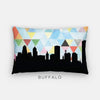 Buffalo New York geometric skyline - Pillow | Lumbar / LightSkyBlue - Geometric Skyline