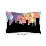 Buffalo New York geometric skyline - Pillow | Lumbar / RebeccaPurple - Geometric Skyline