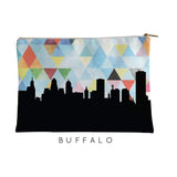 Buffalo New York geometric skyline - Pouch | Small / LightSkyBlue - Geometric Skyline