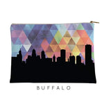 Buffalo New York geometric skyline - Pouch | Small / RebeccaPurple - Geometric Skyline
