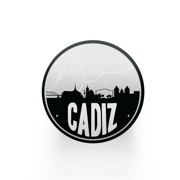 Cadiz Kentucky skyline and city map design | in multiple colors - Coasters | Set of 2 / Black - City Road Maps