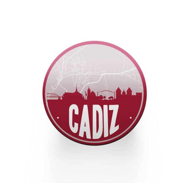 Cadiz Kentucky skyline and city map design | in multiple colors - Coasters | Set of 2 / Maroon - City Road Maps