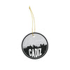 Cadiz Kentucky skyline and city map design | in multiple colors - Ornament / Black - City Road Maps