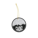 Cadiz Kentucky skyline and city map design | in multiple colors - Ornament / Black - City Road Maps