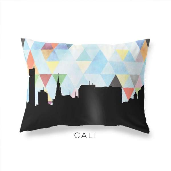 Cali Colombia geometric skyline - Pillow | Lumbar / LightSkyBlue - Geometric Skyline