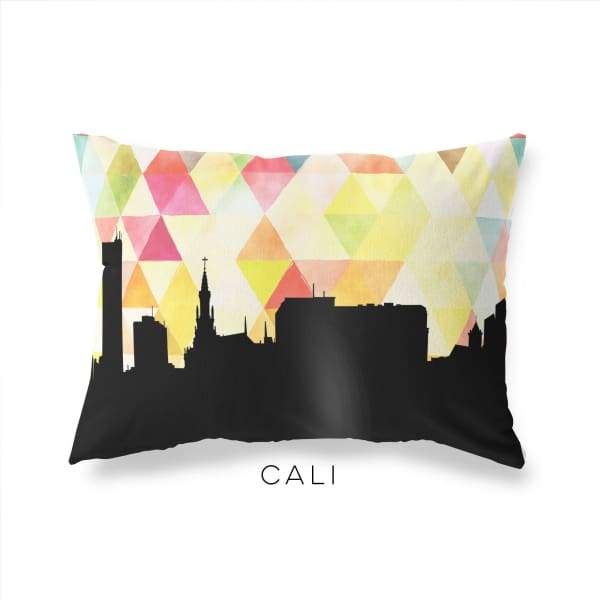 Cali Colombia geometric skyline - Pillow | Lumbar / Yellow - Geometric Skyline