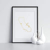 California Gold Foil Print - Gold Foil Print