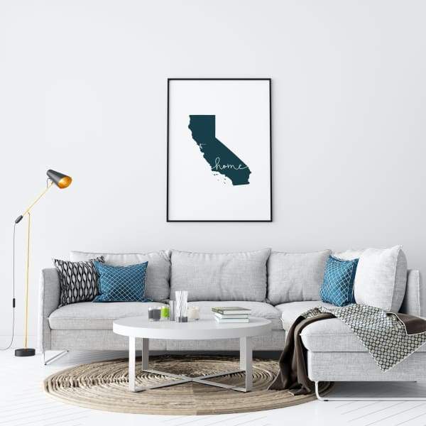 California ’home’ state silhouette - 5x7 Unframed Print / DarkSlateGray - Home Silhouette