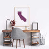 California ’home’ state silhouette - 5x7 Unframed Print / Purple - Home Silhouette