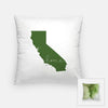 California ’home’ state silhouette - Pillow | Square / DarkGreen - Home Silhouette