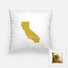 California ’home’ state silhouette - Pillow | Square / GoldenRod - Home Silhouette