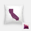California ’home’ state silhouette - Pillow | Square / Purple - Home Silhouette